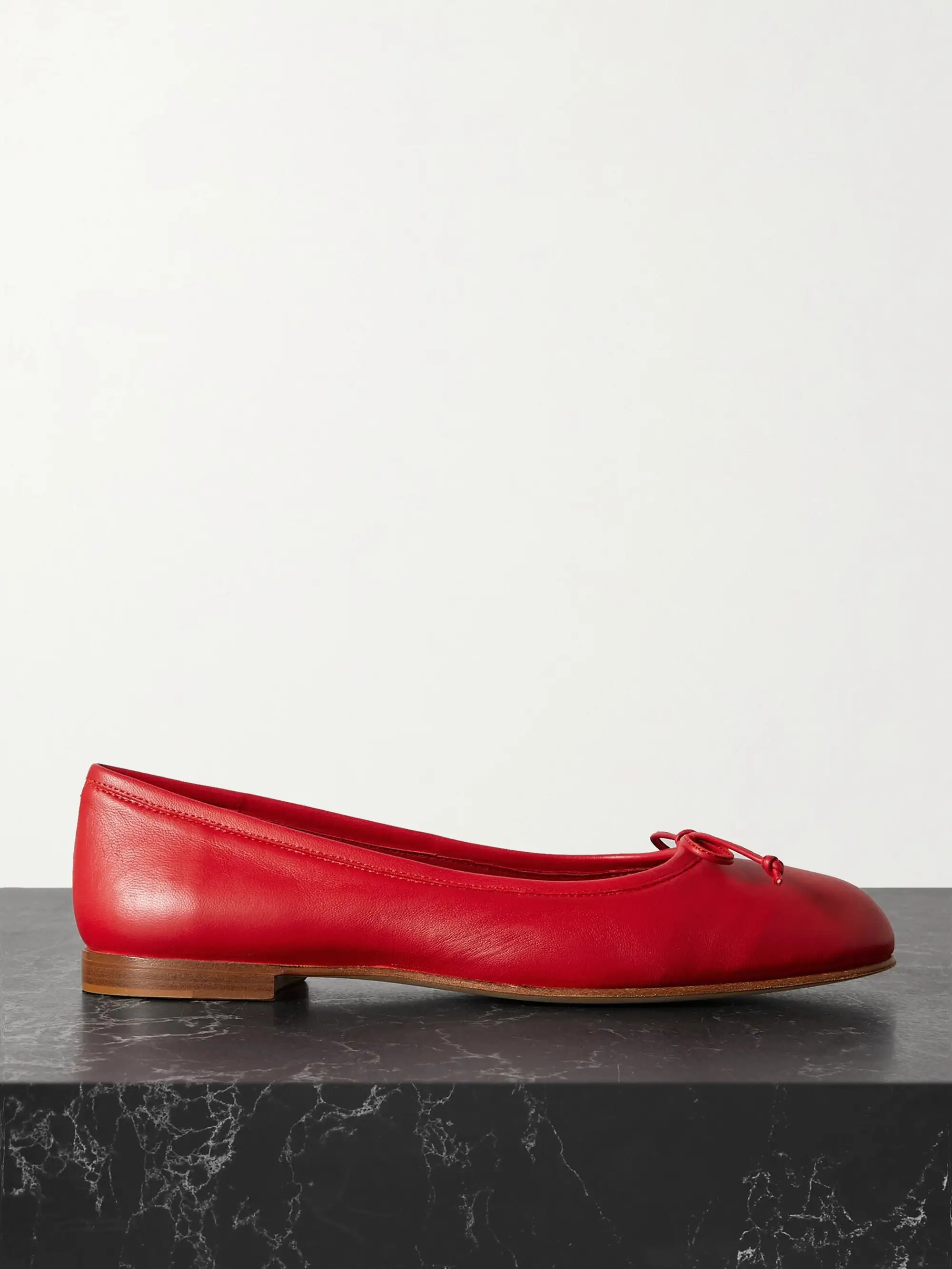 Veralli bow-detailed leather ballet flats | NET-A-PORTER (UK & EU)