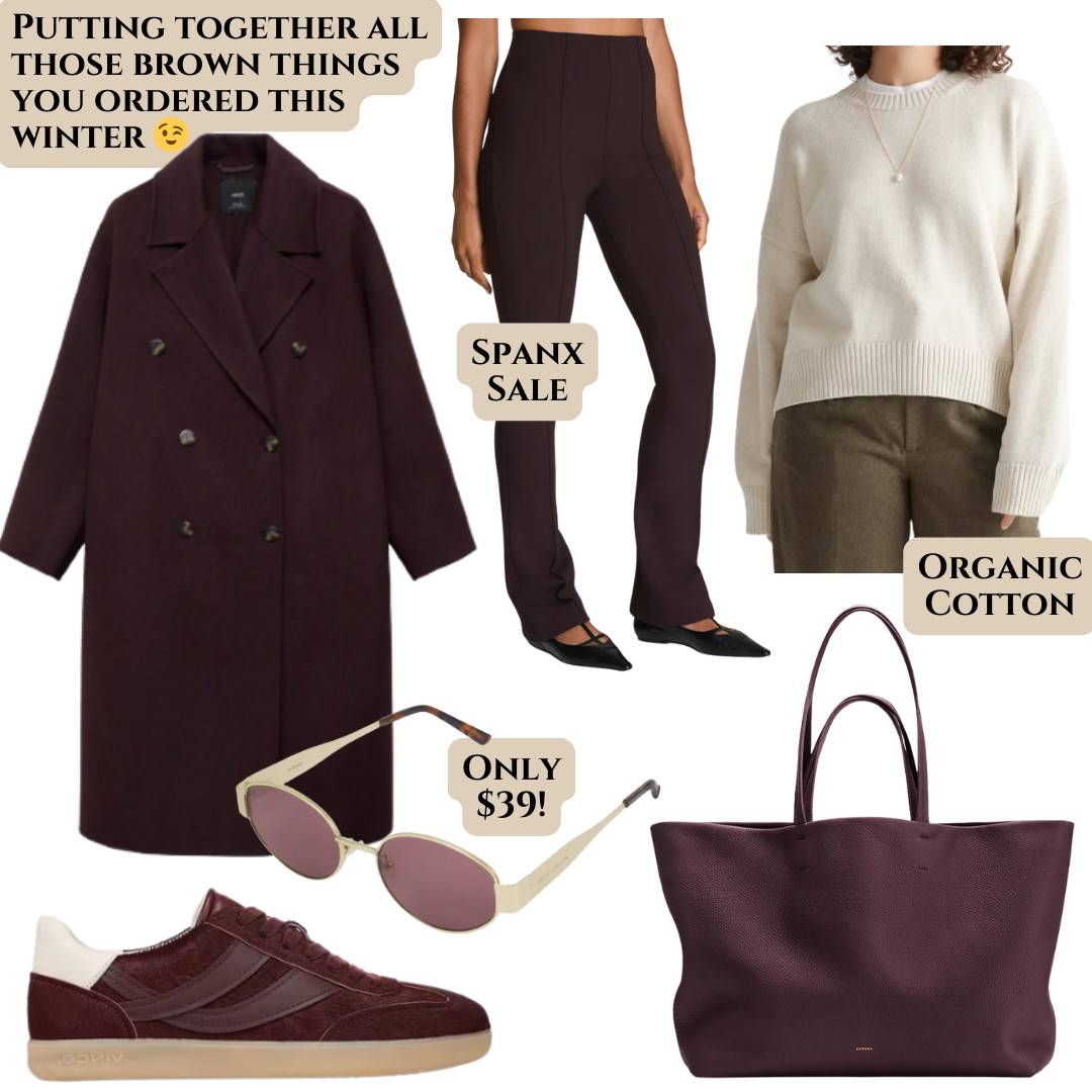 Did anyone else accidentally build a dark brown wardrobe this winter… or was that just me? 😅🤎

Chocolate. Espresso. Oxblood. Burgundy.
It’s beautiful - but it can start to feel heavy.

The easiest way to pull it all together?
Add one soft ivory or oatmeal sweater.

It lightens the entire look without breaking the richness of the palette.

I love this Quince organic cotton knit for exactly that reason - easy, soft, neutral
And these $39 sunnies are the perfect finishing touch ;)  

 

#LTKootd #LTKSaleAlert #LTKMidsize