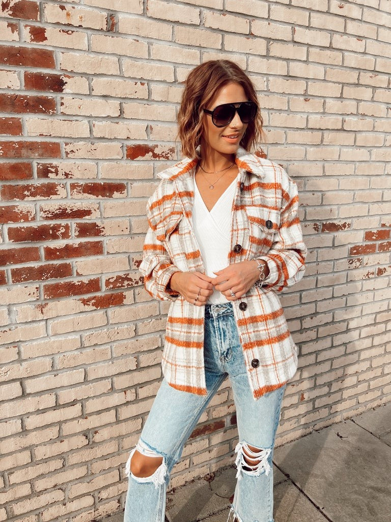 Blakely Rust and Grey Jacket | She Is Boutique