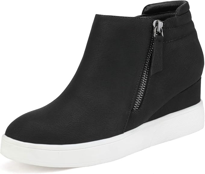 DREAM PAIRS Women’s Platform Wedge Sneakers Ankle Booties | Amazon (US)