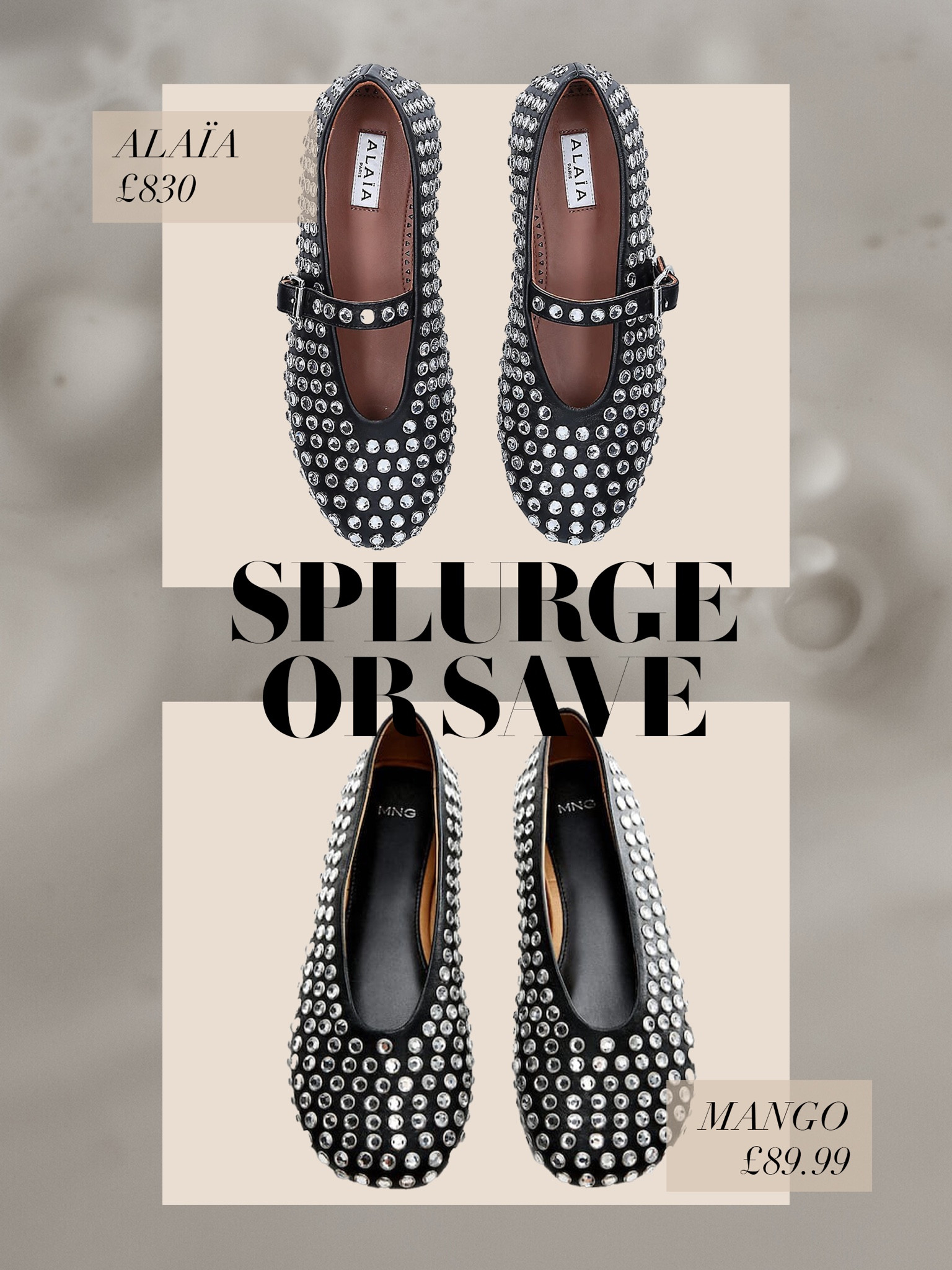 These new rhinestone ballerinas from Mango are such a dupe for the Alaia version, they’re almost exactly the same. I think they will sell out, quickly 🪩
Designer dupe shoes | Pumps | Diamante ballet flats | Crystal flat shoes slippers | Splurge versus save 

#LTKfindsunder100 #LTKshoecrush #LTKstyletip