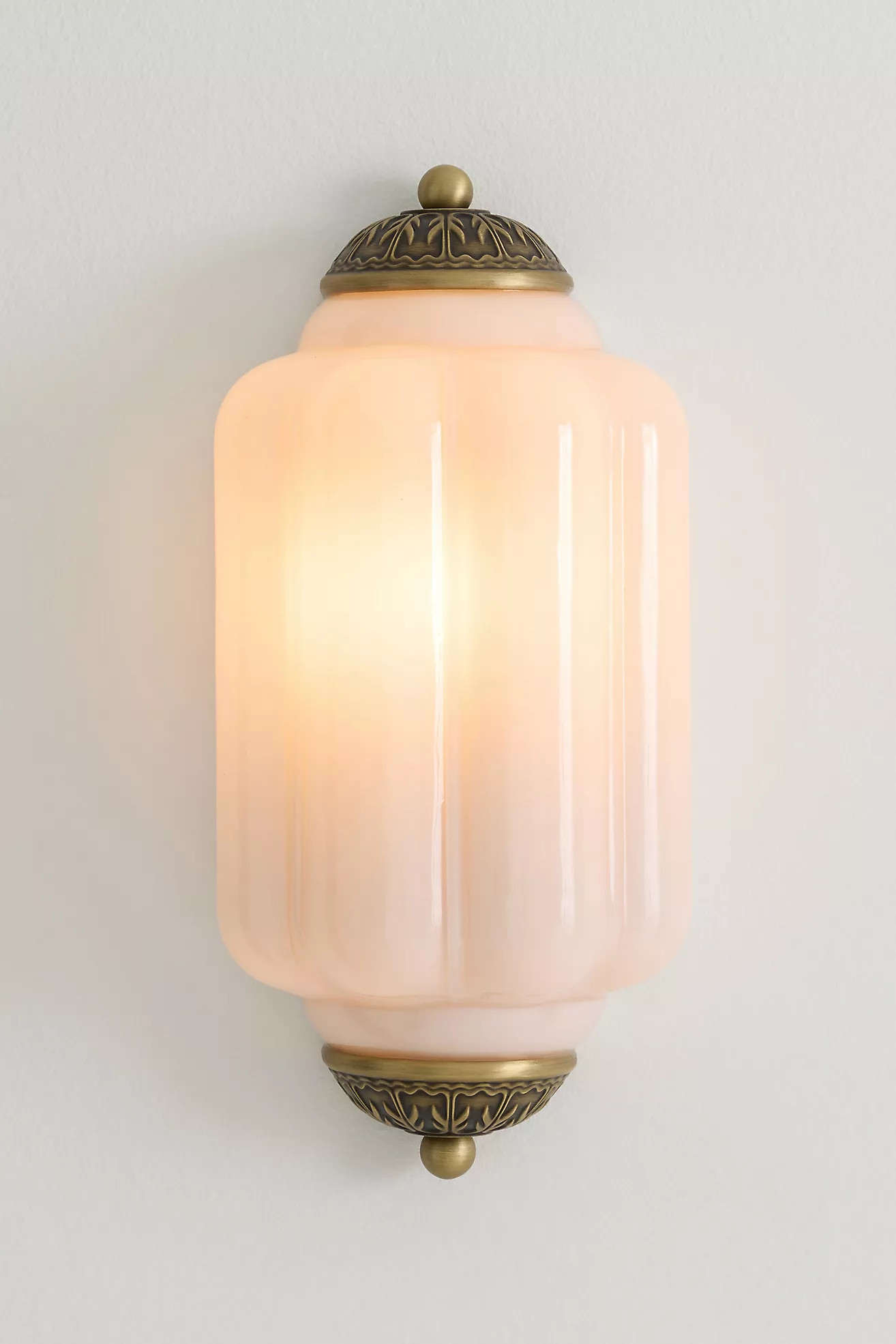 The Eloise Scallop Milk Glass Flush Sconce Wall Light | Anthropologie (US)