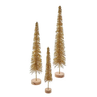 Kurt Adler Gold Glittered Miniature Tree 3-Piece Set | Target