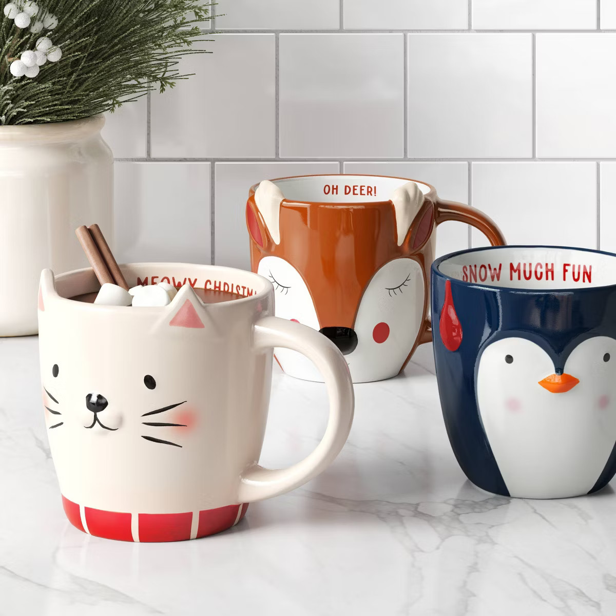 16oz Earthenware Meowy Christmas Mug - Wondershop™ | Target