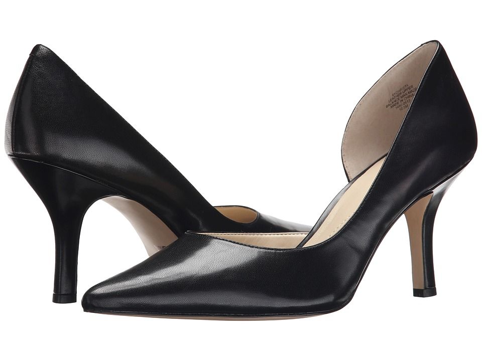 Anne Klein - Christa Heel (Black Leather) High Heels | 6pm