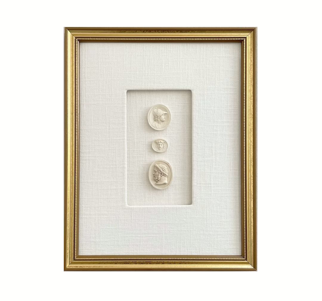 Intaglios No. 1 Ivory - European Intaglios - Linen Shadowbox Framed Art | Etsy (US)