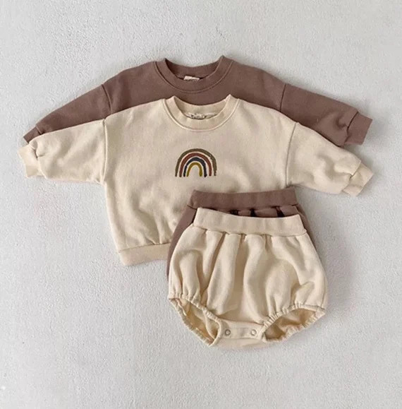 Two-Piece Boho Rainbow Set, Boho Baby Clothes, Baby Girl Clothes, Toddler Girl Clothes, Boho Baby... | Etsy (US)