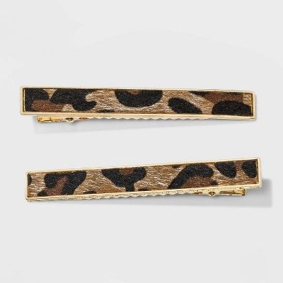Leopard Print Salon Clips 2pc - A New Day™ Brown | Target