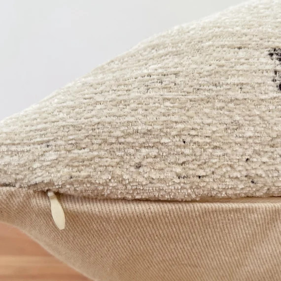 Natural and black velvet pillow cover | Etsy (US)