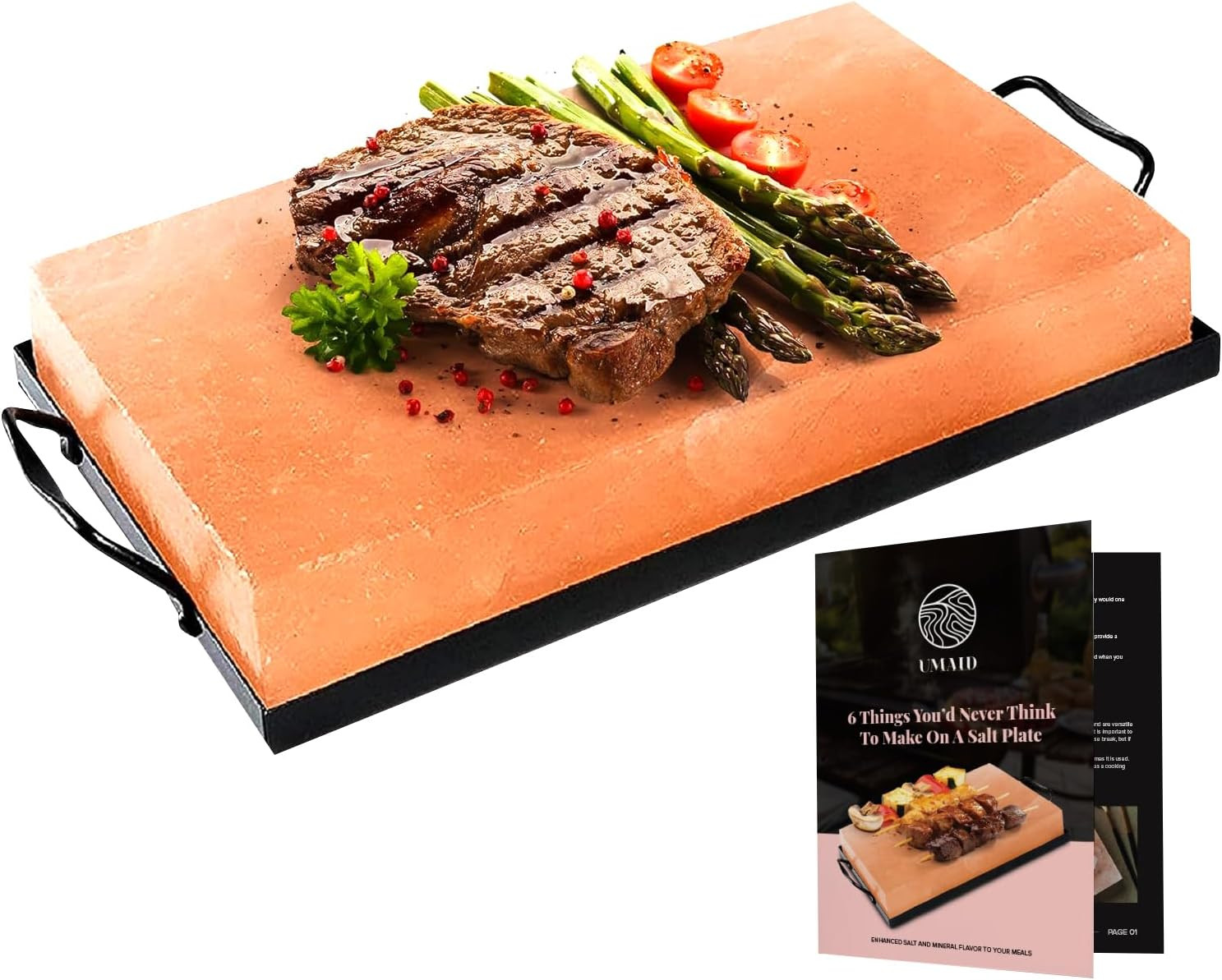UMAID Himalayan Salt Block Cooking Plate 12x8x1.5 for Cooking, Grilling, Cutting and Serving, Foo... | Amazon (US)