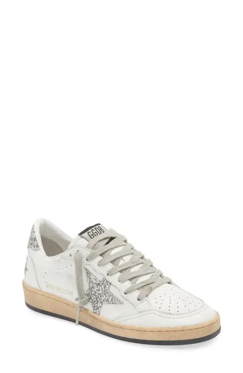 Golden Goose Ball Star Low Top Sneaker in White/Silver at Nordstrom, Size 7Us | Nordstrom