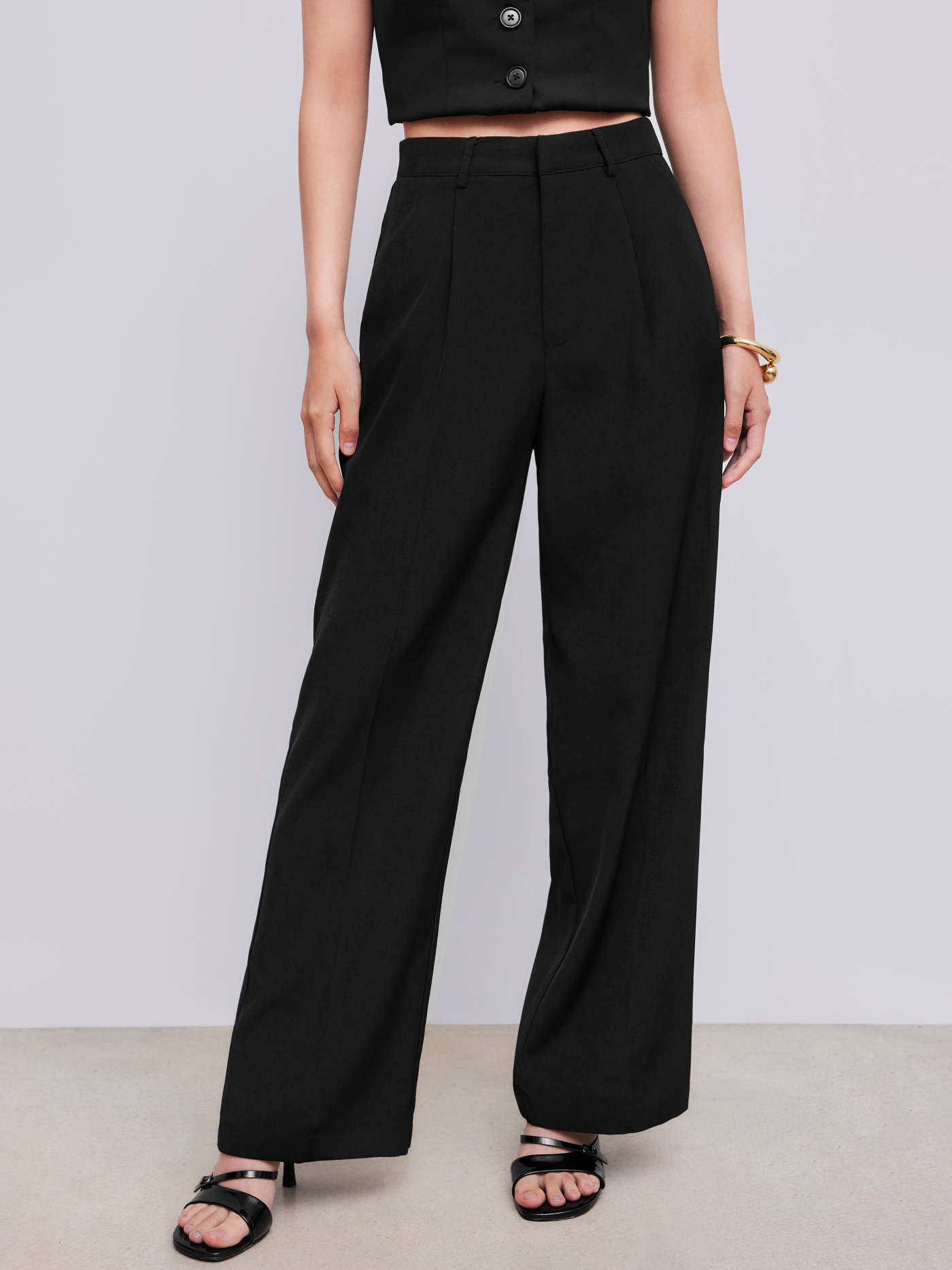 Mid Rise Solid Pocket Straight Leg Trousers | Cider