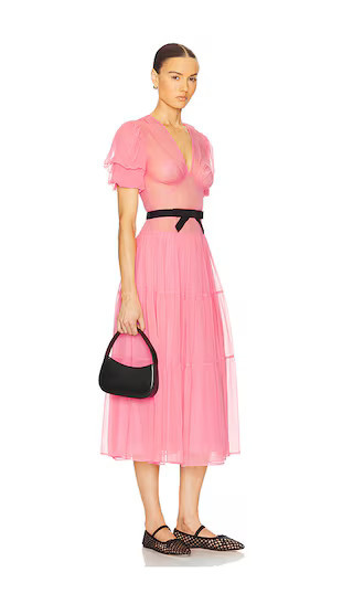 Helsa The Sasha Dress in Silk Chiffon in Coral. - size S | Revolve Clothing (Global)