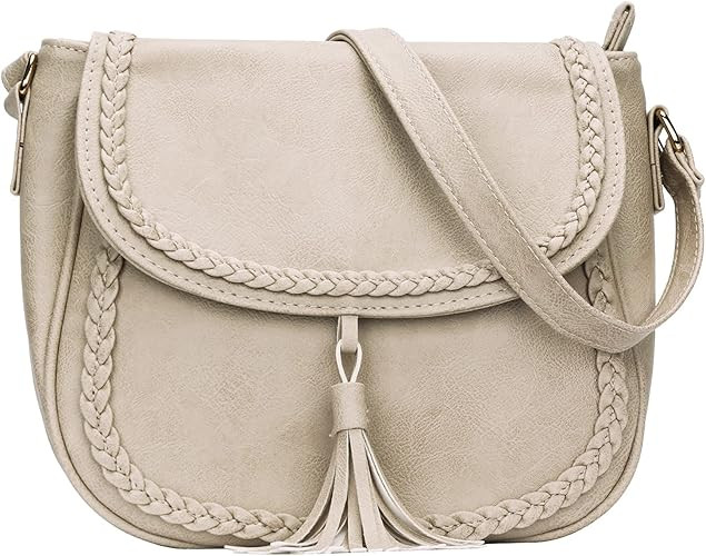 KKXIU Casual Flap Saddle Crossbody Bags for Women Purses and Handbags with Tassel | Amazon (US)
