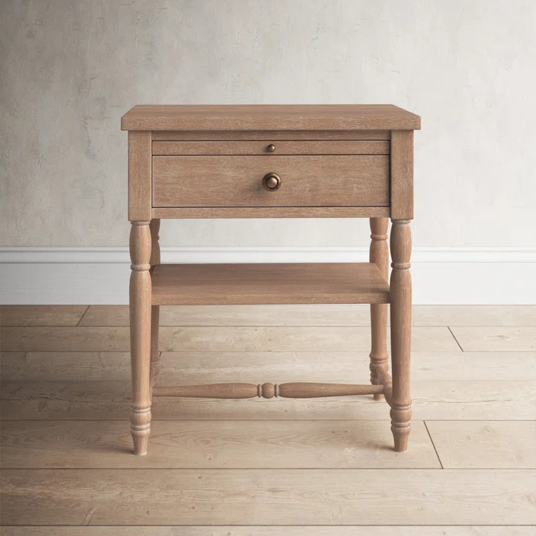 Avon 1 -Drawer Nightstand in Light Brown/Weathered Oak | Wayfair Professional