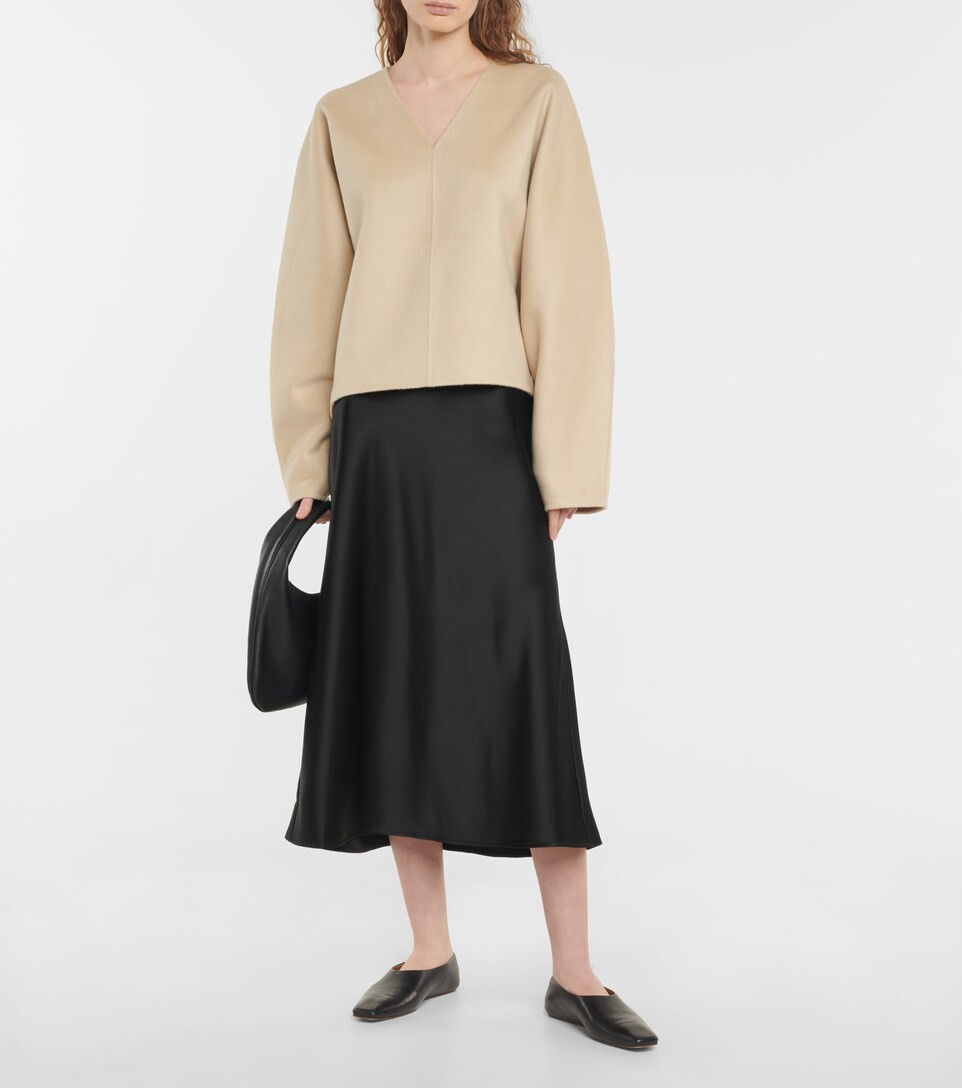 Bias-cut satin midi skirt | Mytheresa (UK)