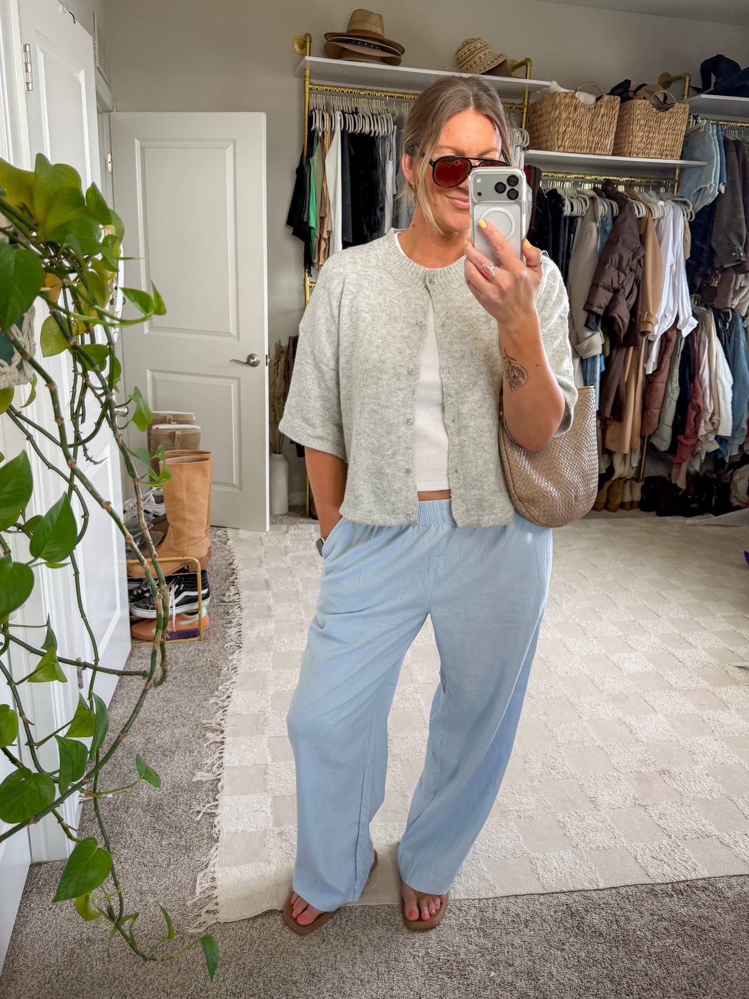 Large sweater, large tank, large tall pants, 11 sandals 
🇨🇦 specific links saved at the end 

#LTKOver40 #LTKTall