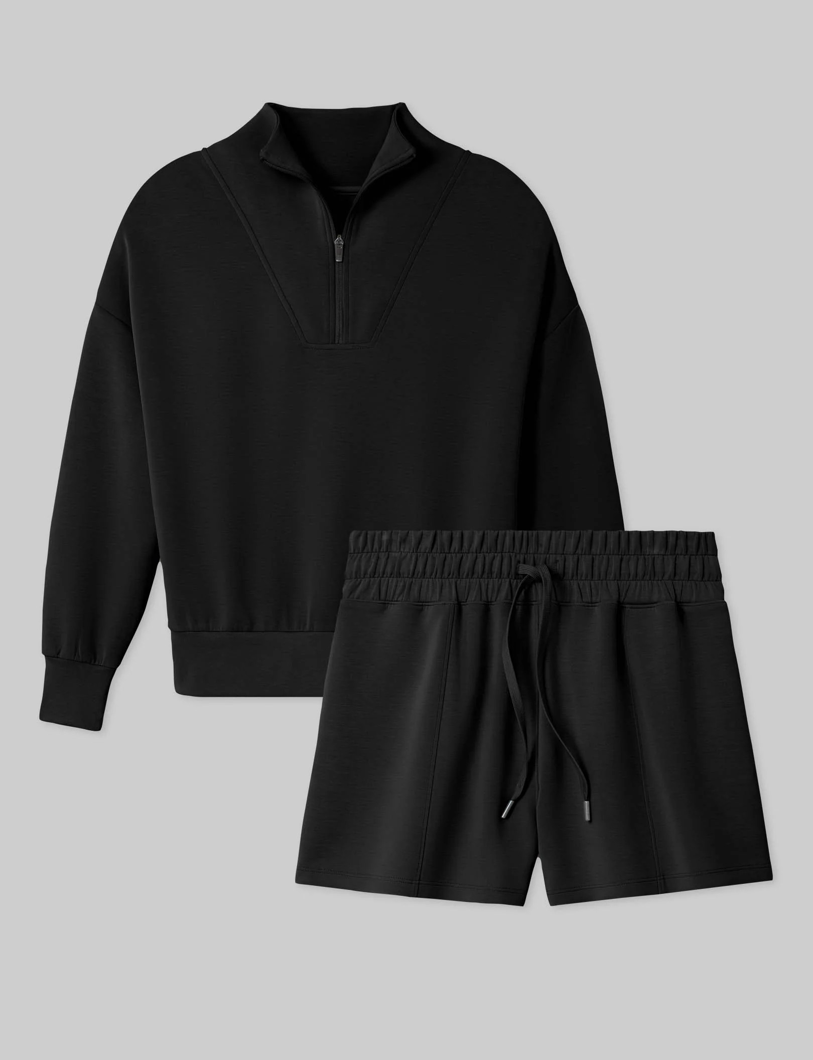 Women's Luxe Traveler Knit Quarter Zip & Short Set | Tommy John