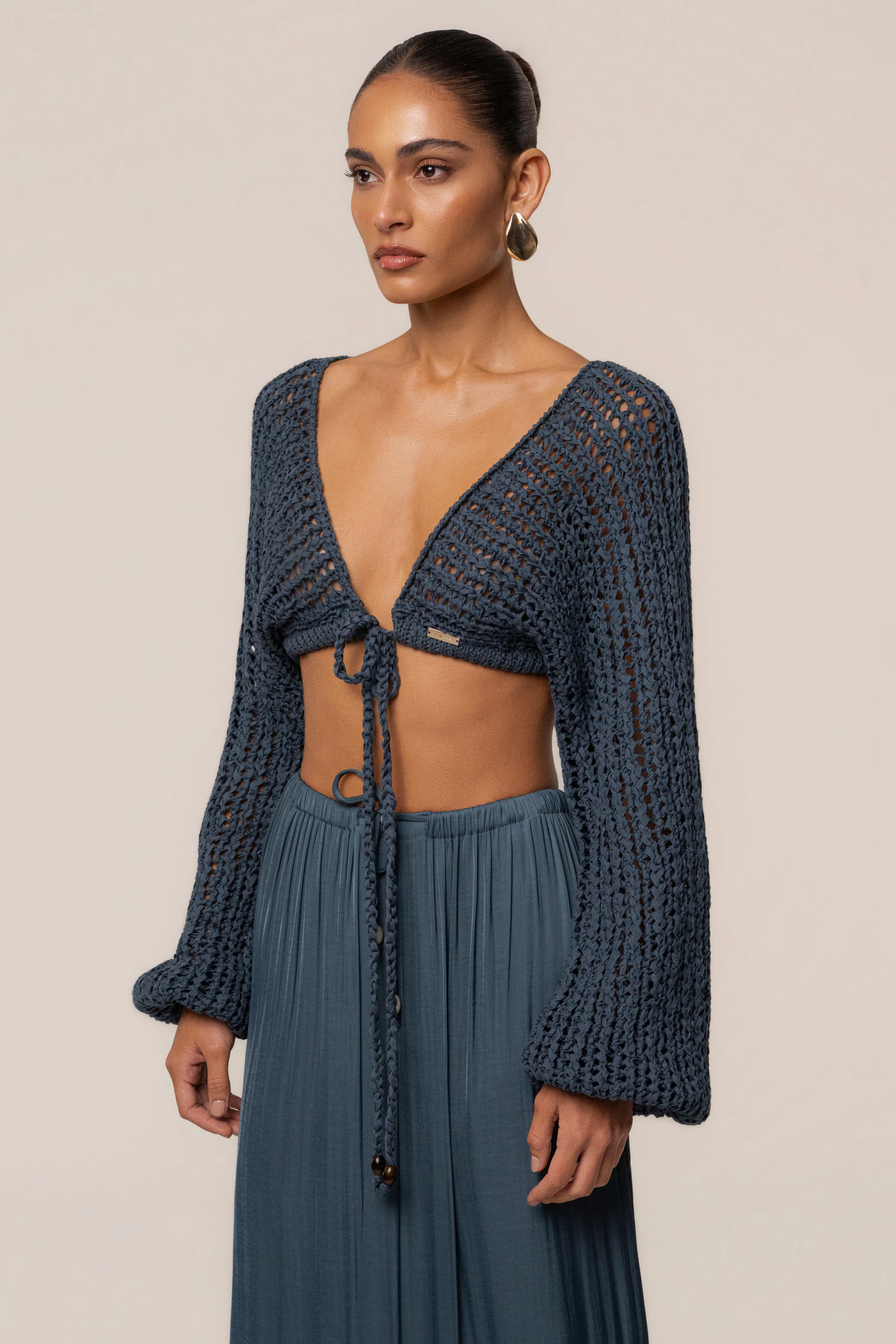 Teal Deep Waters Crochet Top | JLUXLABEL US