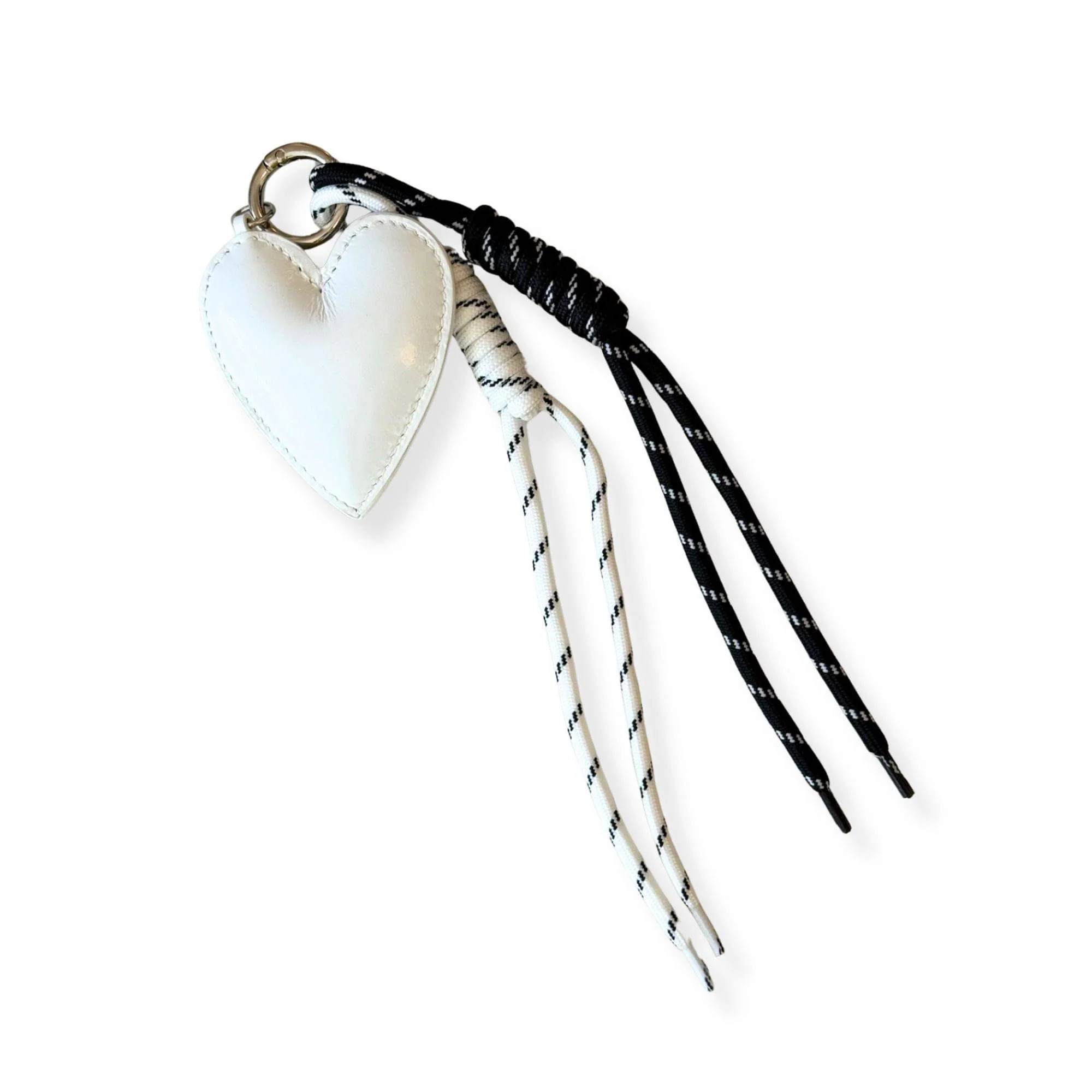 Paracord Bag Charm - Heart with Black and White  NEW! | Quilted Koala