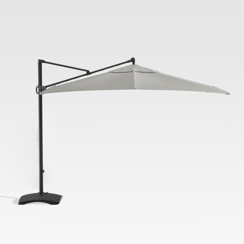 10' Sunbrella Graphite Square Cantilever Outdoor Patio Umbrella with Base + Reviews | Crate & Bar... | Crate & Barrel