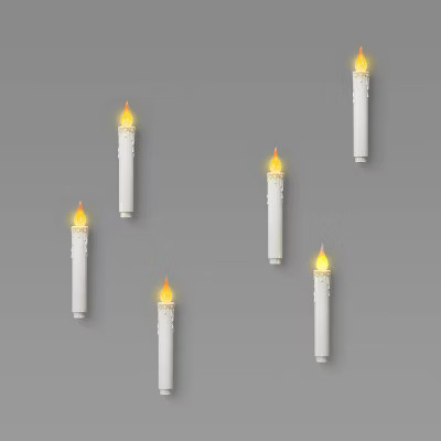 6ct 7" LED Battery Operated Color Changing Hanging Candle Lights Halloween Decorative Prop White - Hyde and EEK! Boutique™ | Target