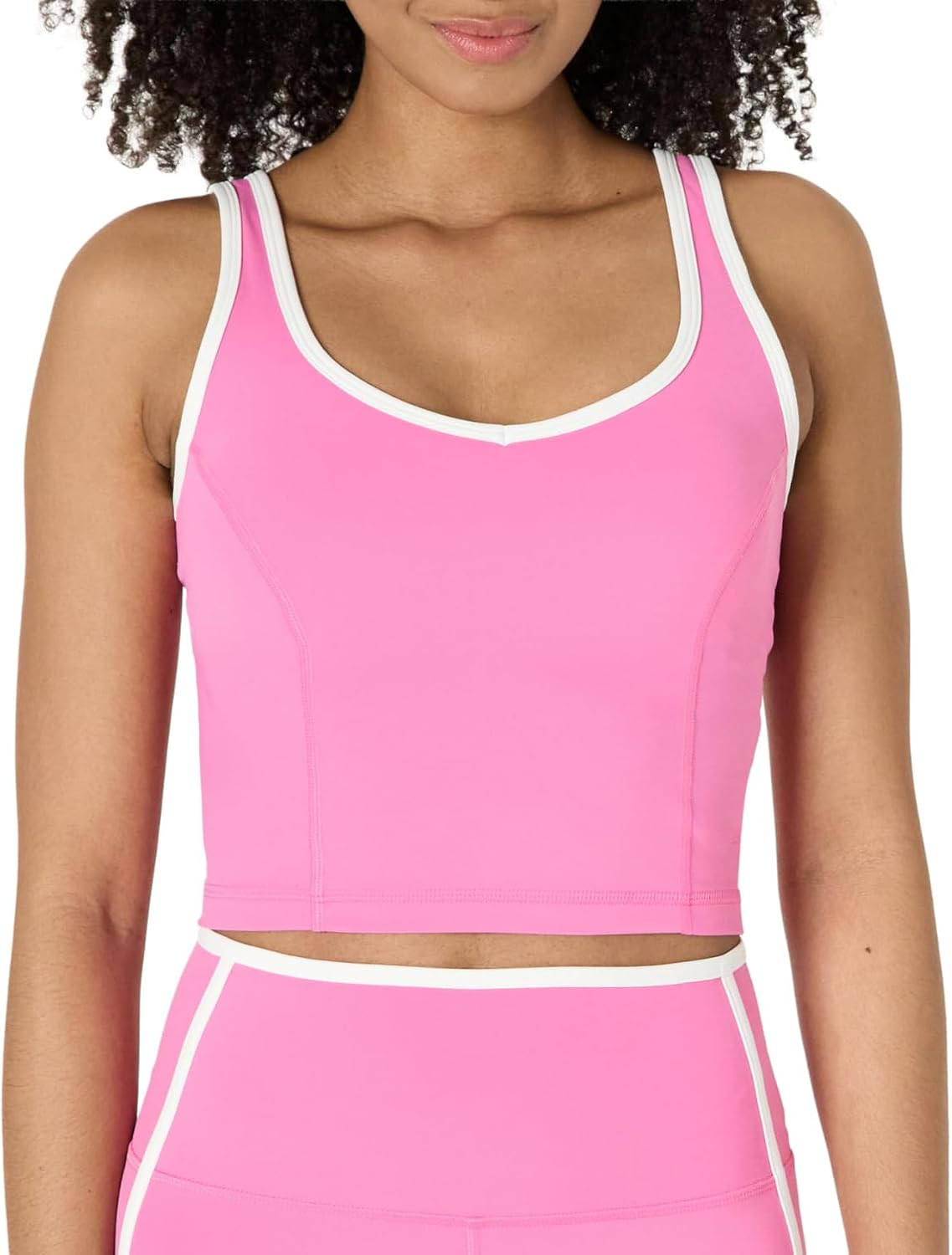 Amazon Essentials Women's Active FormFlex Buttery Soft Light Support Crop Tank with Bra, Removable Cups | Amazon (US)
