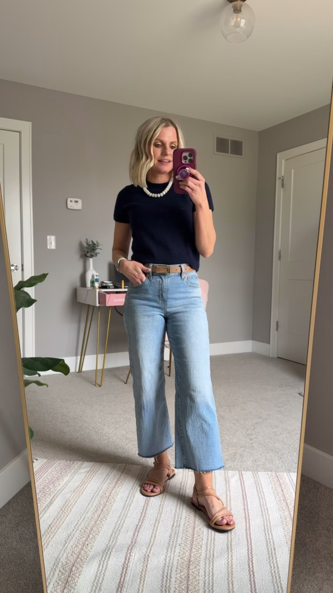 The outfit of the day I landed on after changing my outfit a bunch of times today while filming content! 
Top- small
Jeans-25/petite

#LTKootd #LTKPetite #LTKOver40