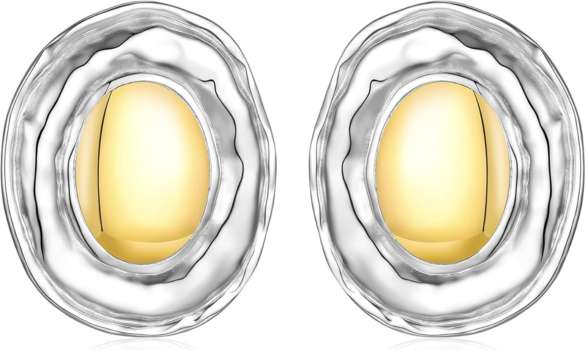 Vintage Gold and Silver Colors Earrings Fashion Geometric Stainless Steel Earrings for Women | Amazon (US)