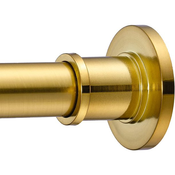 Industrial Shower Curtain Rod - Never Rust Non-Slip 43-72 Inch Stainless Steel, Sunglow Gold, Pai... | Walmart (US)