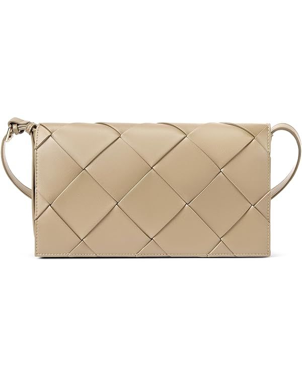 BOSTANTEN Woven Shoulder Bags for Women Trendy Small Crossbody Purse Leather Handbags | Amazon (US)