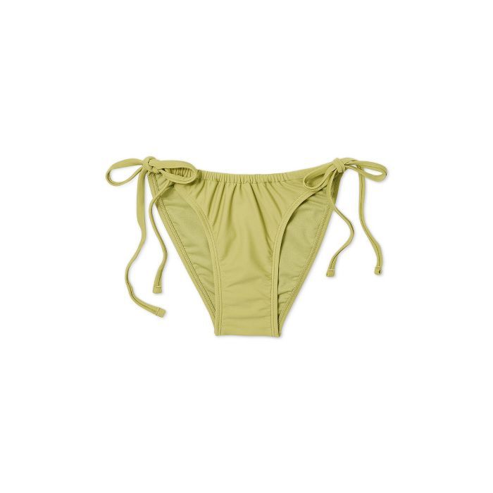 Juniors' Shirred Side-Tie High Leg Scoop Bikini Bottom - Xhilaration™ | Target