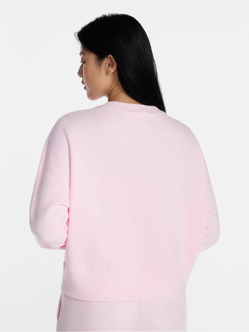 No Boundaries Boxy Fleece Sweatshirt, Midweight, Women's XXS-XXL | Walmart (US)