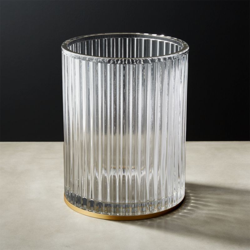 Ribbed Glass Wastebasket + Reviews | CB2 | CB2