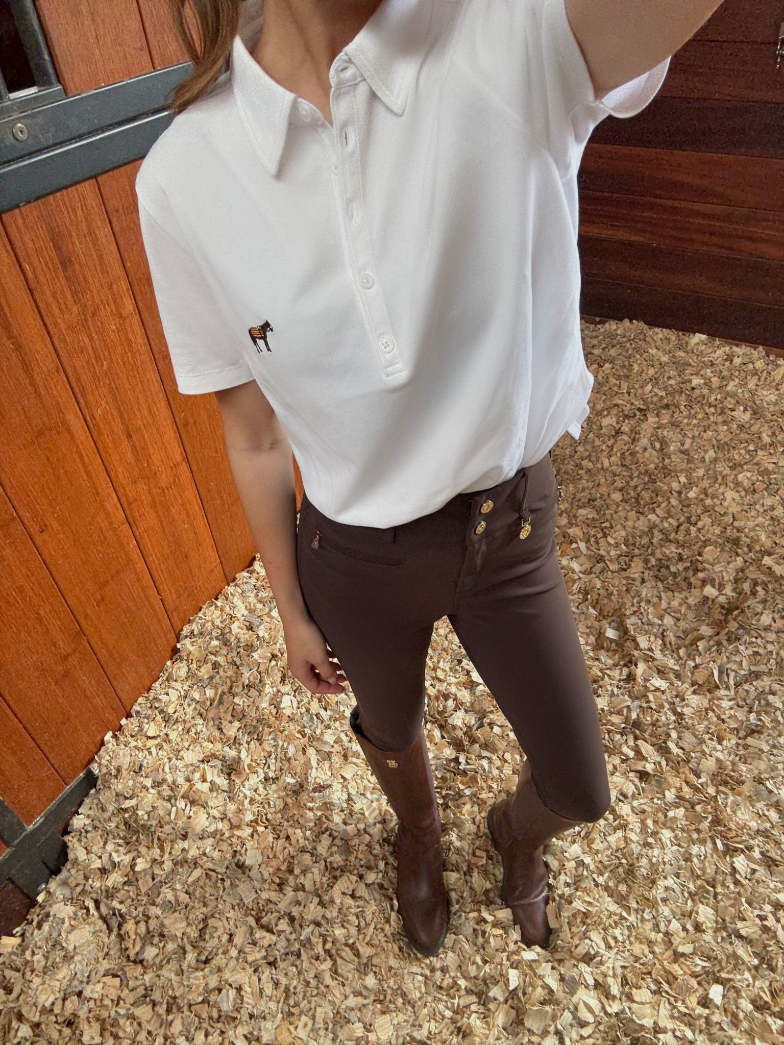 A day at the barn 🤎 wearing my new Newmarket A75 Polo Shirt, with  Holland Cooper boots and breeches

#LTKfitness #LTKautumn #LTKeurope