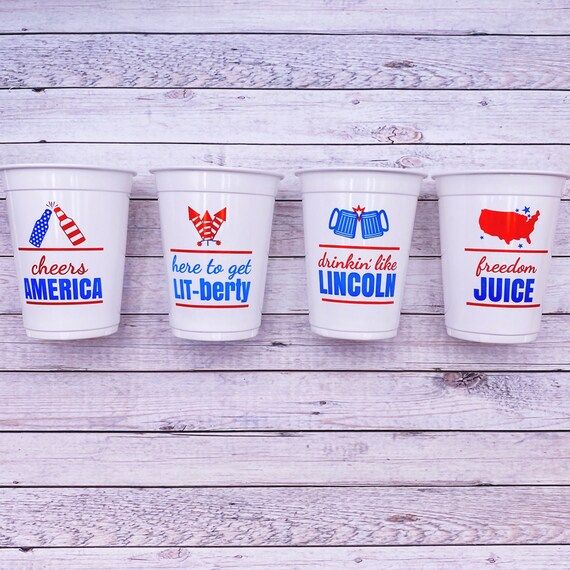Funny Plastic Cups for 4th of July Party Supplies, 4th of July Cups Disposable, Drinking Cups for... | Etsy (US)