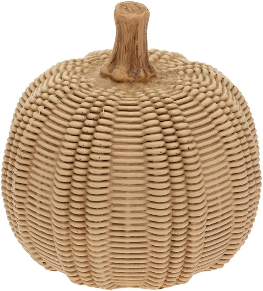 Boston International Pumpkin Décor Autumn & Fall Decorations, Small, Wicker Textured | Amazon (US)