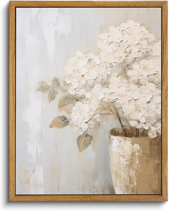 MTFBWY 8 x10 Inch Framed Floral Vintage Wall Art Hydrangea Wall Decor Flower Pictures Painting Ca... | Amazon (US)