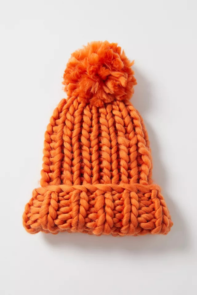 Lana Chunky Knit Pompom Beanie | Urban Outfitters (US and RoW)