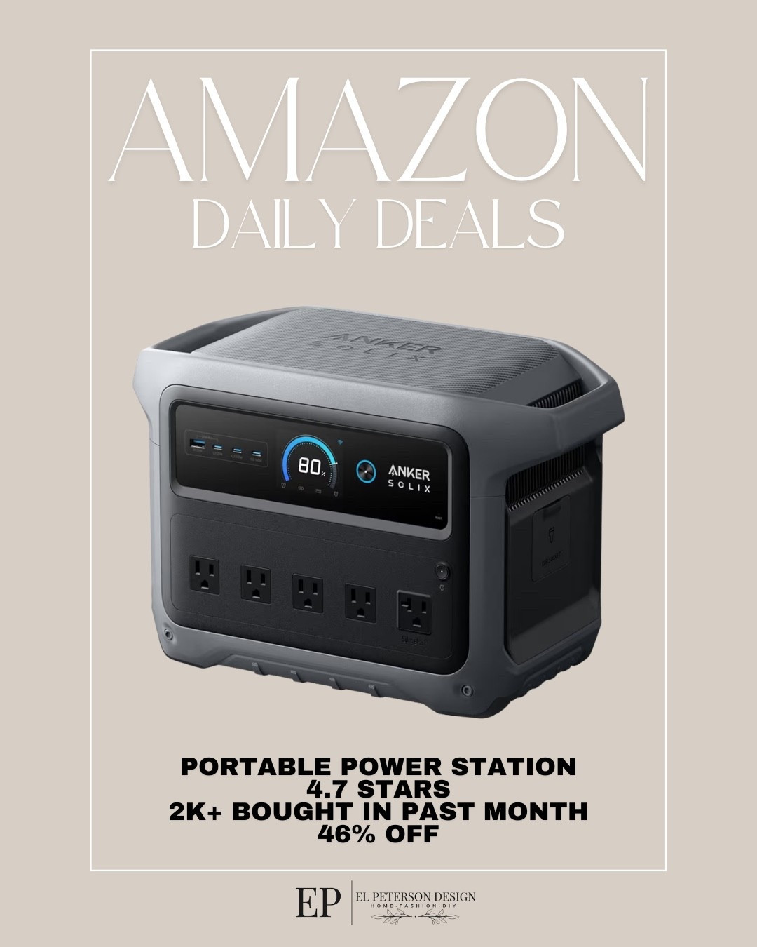 Amazon 
Daily Deals
Portable power station 

#LTKSaleAlert #LTKHome