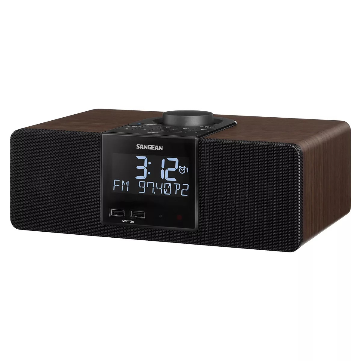 Sangean® AM/FM Bluetooth® Tabletop Wooden Clock Radio with Alarm and Sleep Timers in Brown | Target