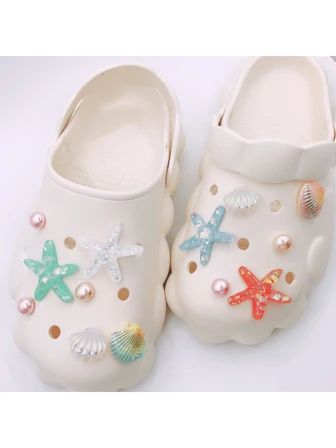 13pcs Starfish & Shell Design Shoe Decoration, ABS Shoe Decorations For Clogs | SHEIN