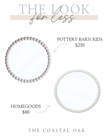 Save and splurge options for a coastal beaded white mirror!

pottery barn kids homegoods home goods white wood round dupe lookalike sale

#LTKhome #LTKunder100 #LTKsalealert