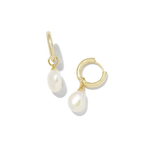 Kendra Scott Willa 14k Gold-Plated Pearl Huggie Earrings in White Pearl, Fashion Jewelry for Women | Amazon (US)