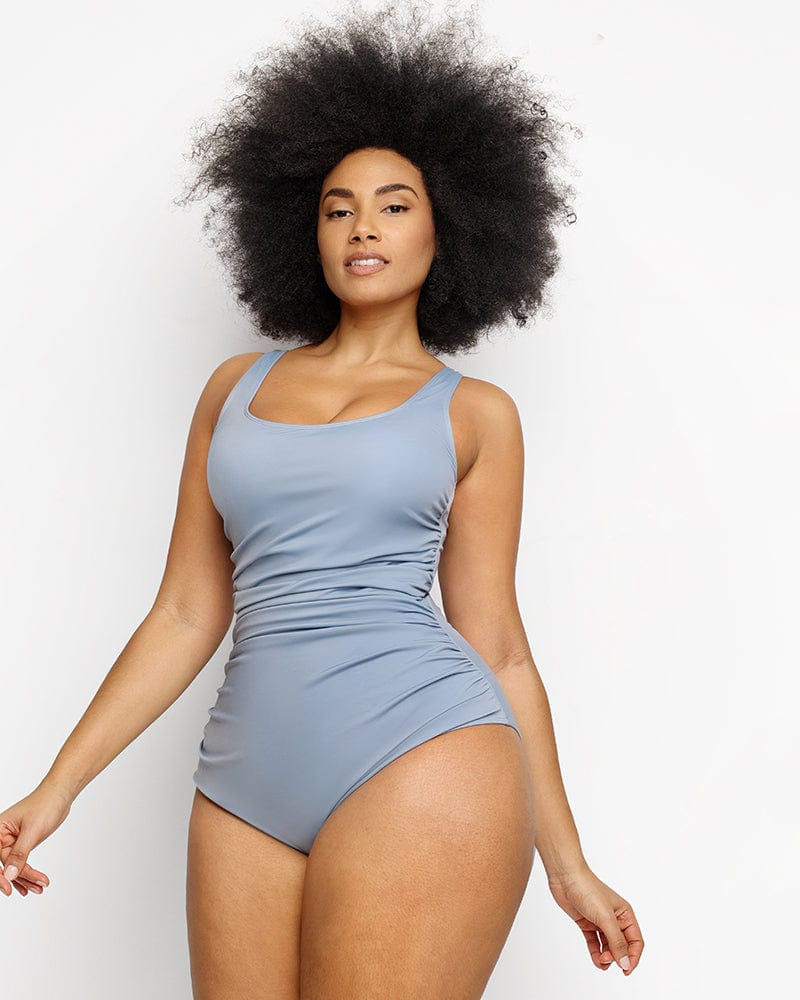 Smart Sculpt Ruched Front Swimsuit | Shapellx