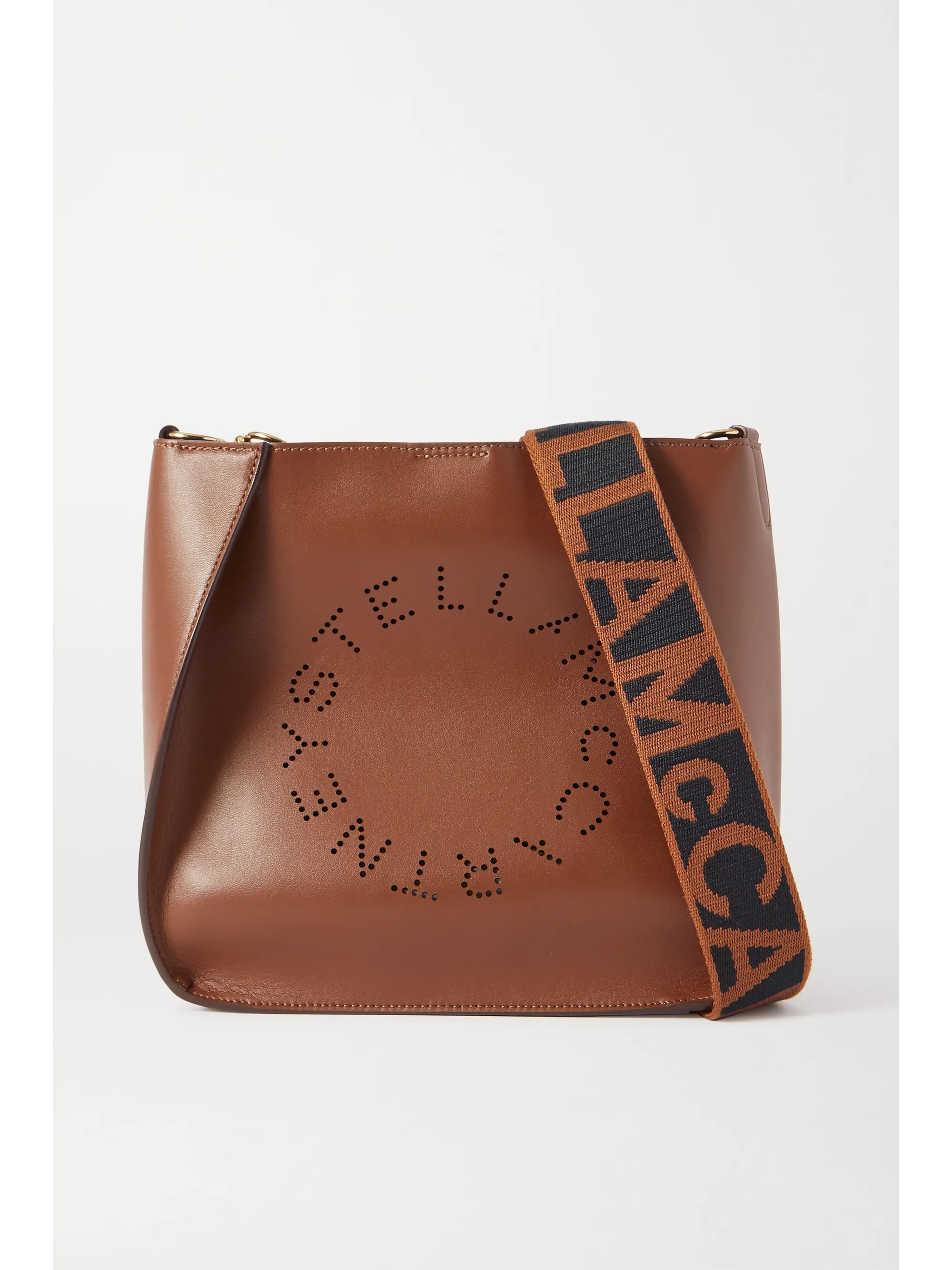 Braun Schultertasche aus Kunstleder mit Logoperforierung | Stella McCartney | NET-A-PORTER | NET-A-PORTER (UK & EU)