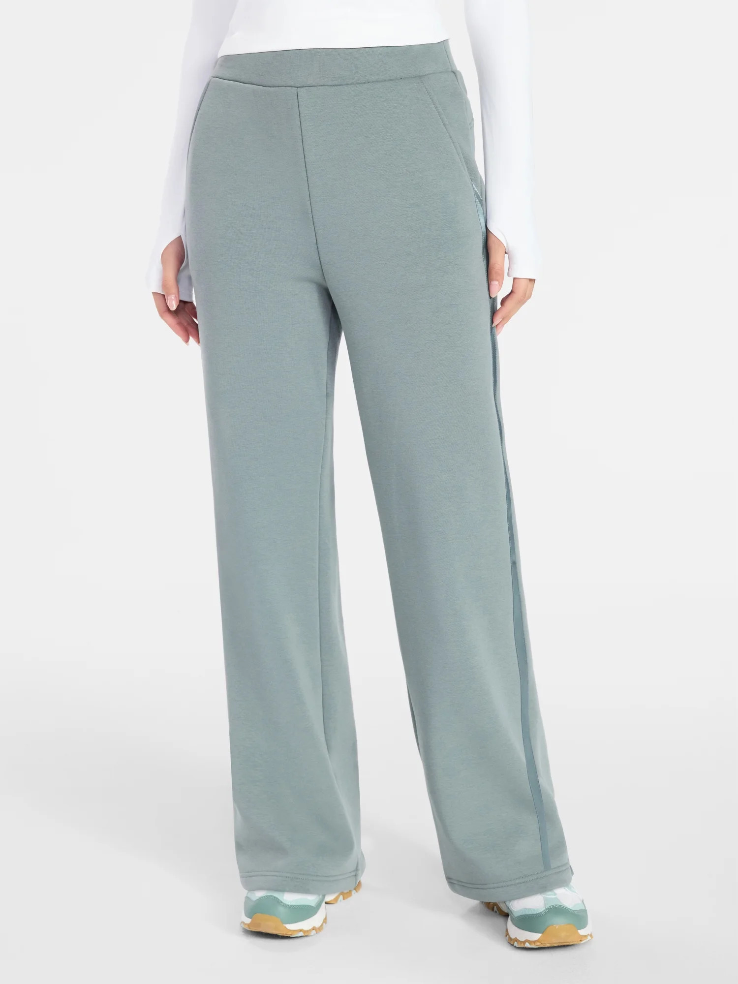 Avia Women's and Women's Plus Fleece Sweatpants with Satin Trim, Sizes XS-4X | Walmart (US)