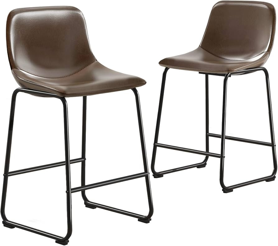 TAVR Furniture Counter Stools Set of 2, 24 inch Counter Height Bar Stools Hold up to 500 lbs, Arm... | Amazon (US)