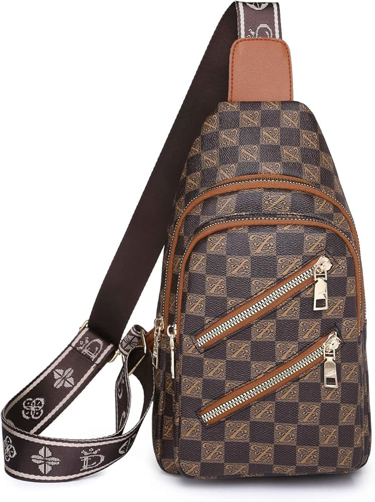 Anfei Sling Bag for Women Crossbody Bags Chest Bag PU Shoulder Backpack for Travel Daypack Runnin... | Amazon (US)