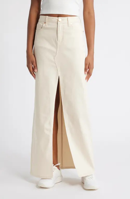 1822 Denim Front Slit Denim Maxi Skirt in White Smoke at Nordstrom, Size 24 | Nordstrom